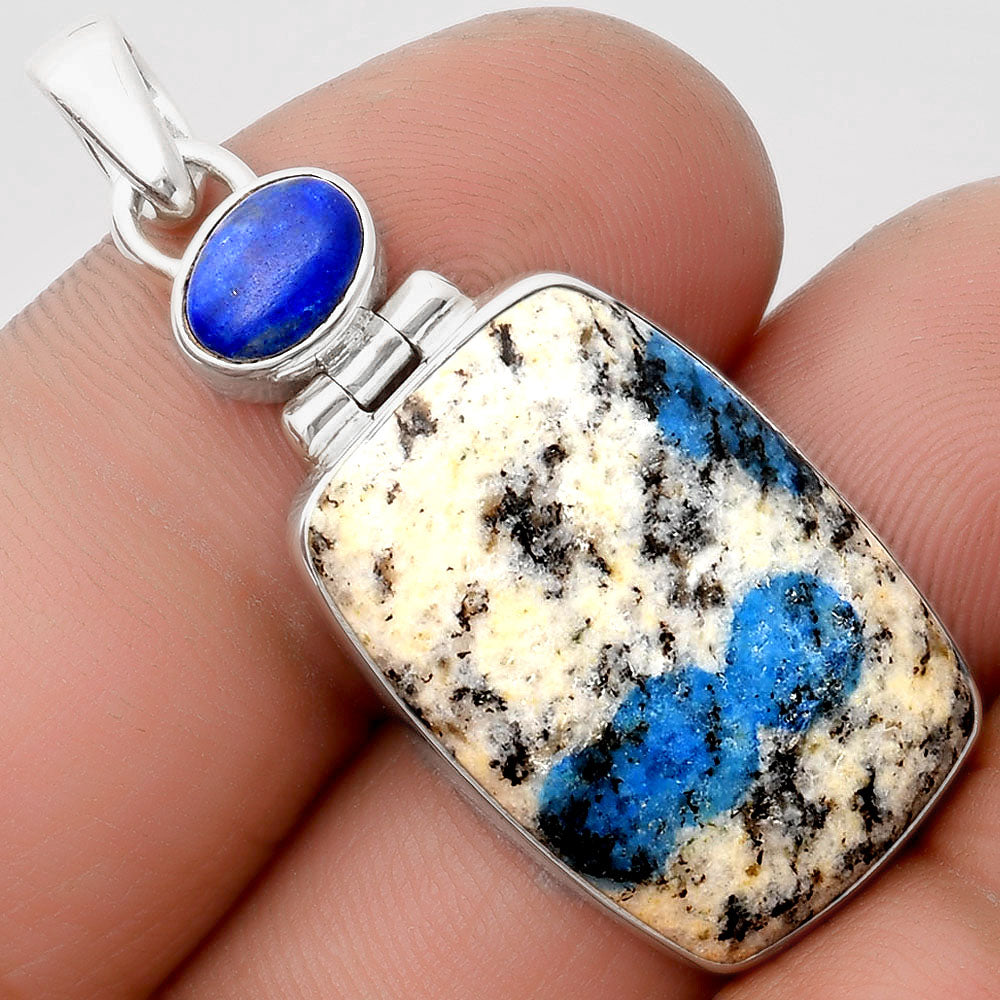 K2 Blue - Azurite In Quartz & Lapis Pendant P-1108 SDP106843