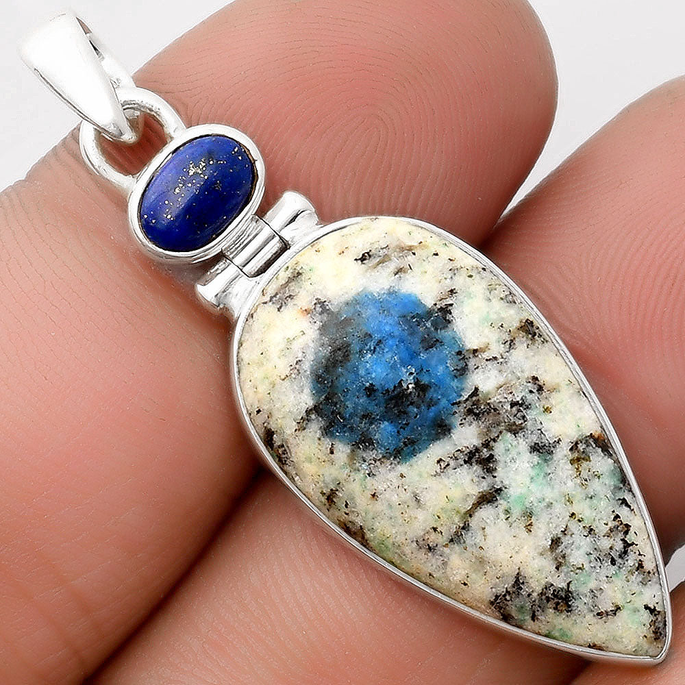 K2 Blue - Azurite In Quartz & Lapis Pendant P-1108 SDP106860