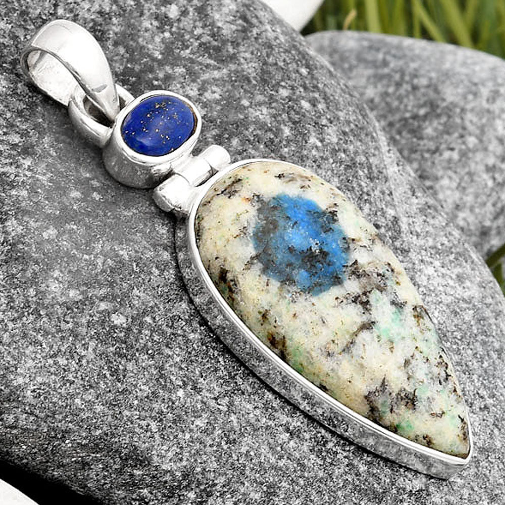 K2 Blue - Azurite In Quartz & Lapis Pendant P-1108 SDP106860