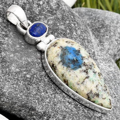 K2 Blue - Azurite In Quartz & Lapis Pendant P-1108 SDP106860