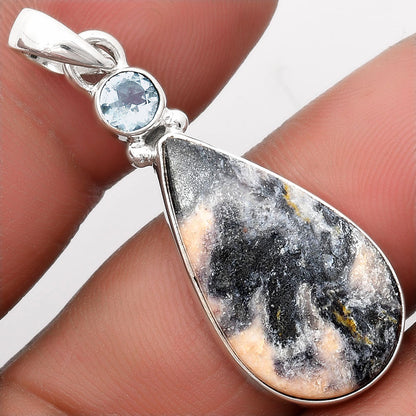 Indian Blanket Jasper & Sky Blue Topaz Pendant P-1077 SDP107033
