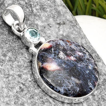 Indian Blanket Jasper & Sky Blue Topaz Pendant P-1077 SDP107046