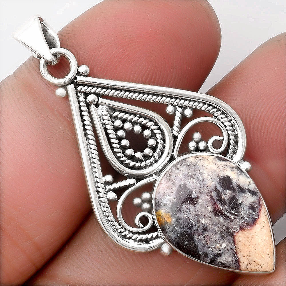 Natural Indian Blanket Jasper Pendant P-1541 SDP107255