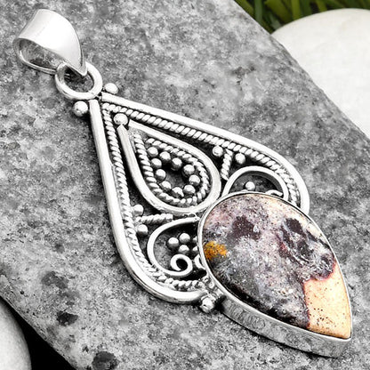 Natural Indian Blanket Jasper Pendant P-1541 SDP107255