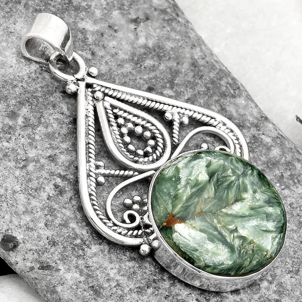 Natural Russian Seraphinite Pendant P-1541 SDP107257