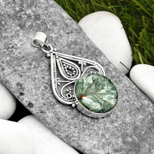 Natural Russian Seraphinite Pendant P-1541 SDP107257