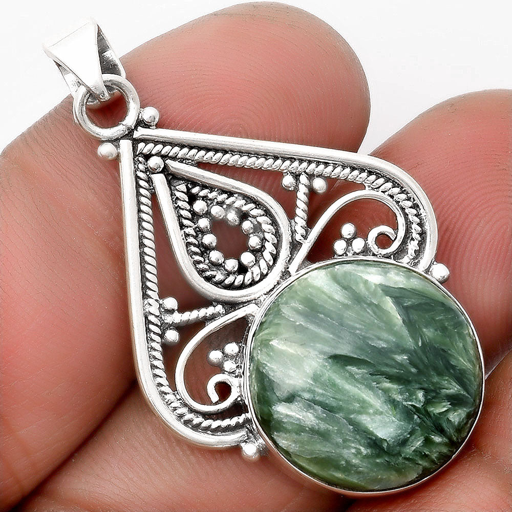 Natural Russian Seraphinite Pendant P-1541 SDP107259