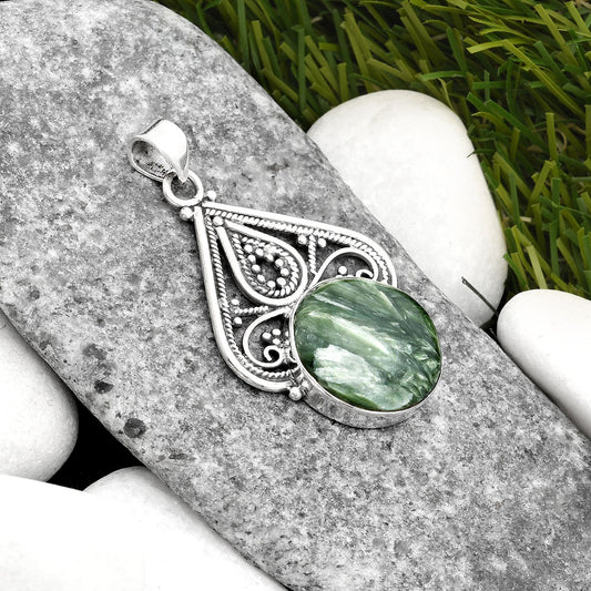 Natural Russian Seraphinite Pendant P-1541 SDP107259