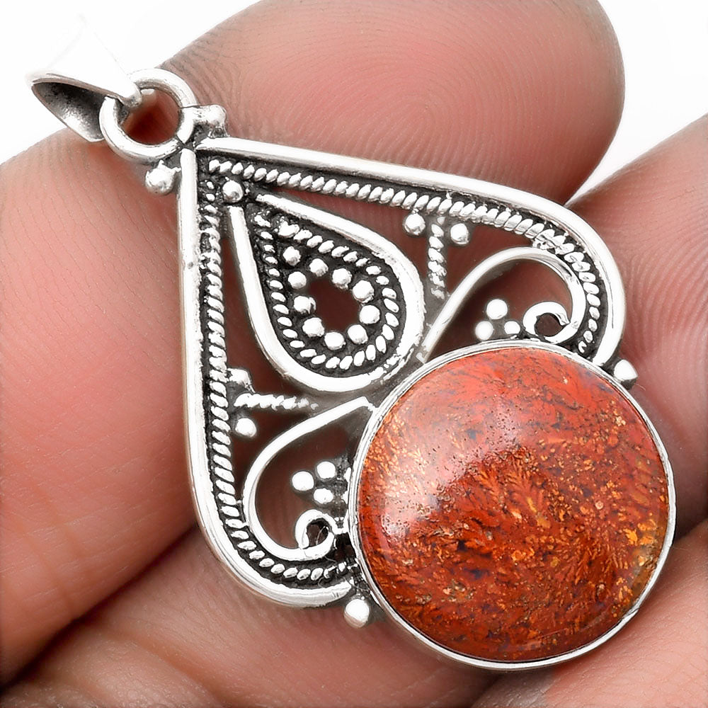Natural Red Moss Agate Pendant P-1541 SDP107264