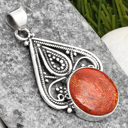 Natural Red Moss Agate Pendant P-1541 SDP107264