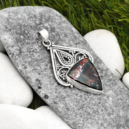 Natural Blood Stone - India Pendant P-1541 SDP107265