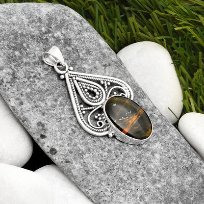 Natural Turkish Rainforest Chrysocolla Pendant P-1541 SDP107270