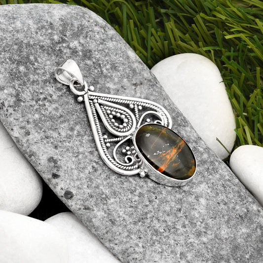 Natural Turkish Rainforest Chrysocolla Pendant P-1541 SDP107270