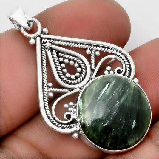 Natural Russian Seraphinite Pendant P-1541 SDP107275