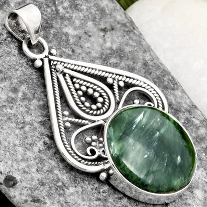 Natural Russian Seraphinite Pendant P-1541 SDP107275