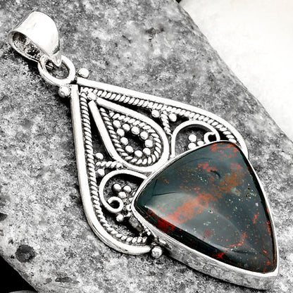 Natural Blood Stone - India Pendant P-1541 SDP107276