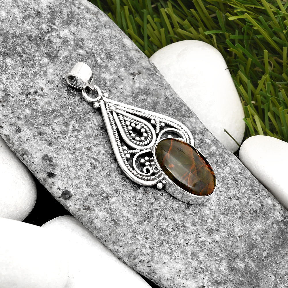 Natural Turkish Rainforest Chrysocolla Pendant P-1541 SDP107277