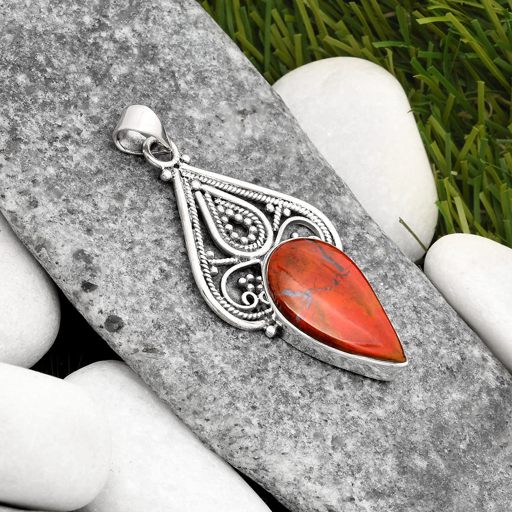 Natural Red Moss Agate Pendant P-1541 SDP107280