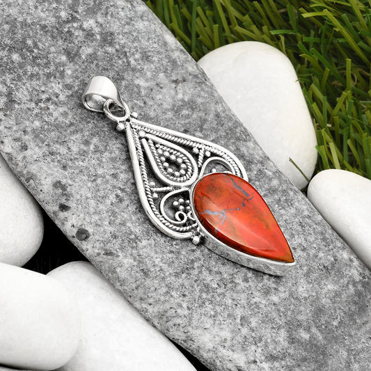 Natural Red Moss Agate Pendant P-1541 SDP107280