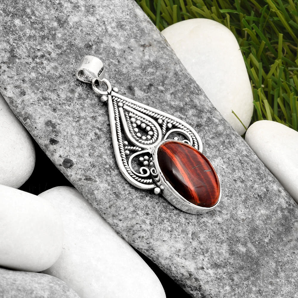 Natural Red Tiger Eye Pendant P-1541 SDP107284