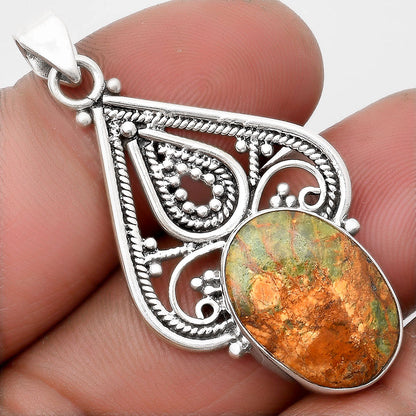 Natural Turkish Rainforest Chrysocolla Pendant P-1541 SDP107287