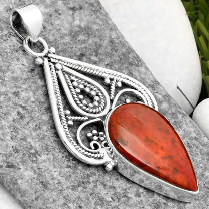 Natural Red Moss Agate Pendant P-1541 SDP107289