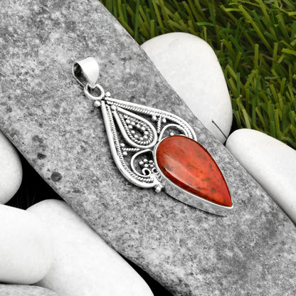 Natural Red Moss Agate Pendant P-1541 SDP107289