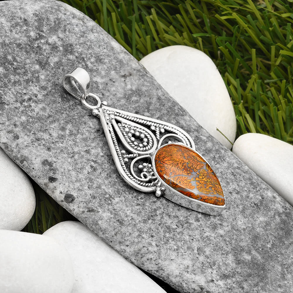 Natural Red Moss Agate Pendant P-1541 SDP107290