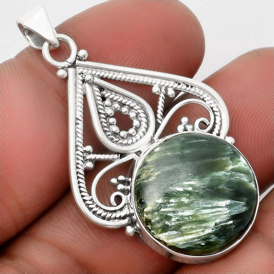 Natural Russian Seraphinite Pendant P-1541 SDP107291