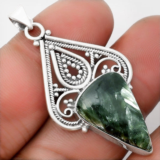 Natural Russian Seraphinite Pendant P-1541 SDP107297