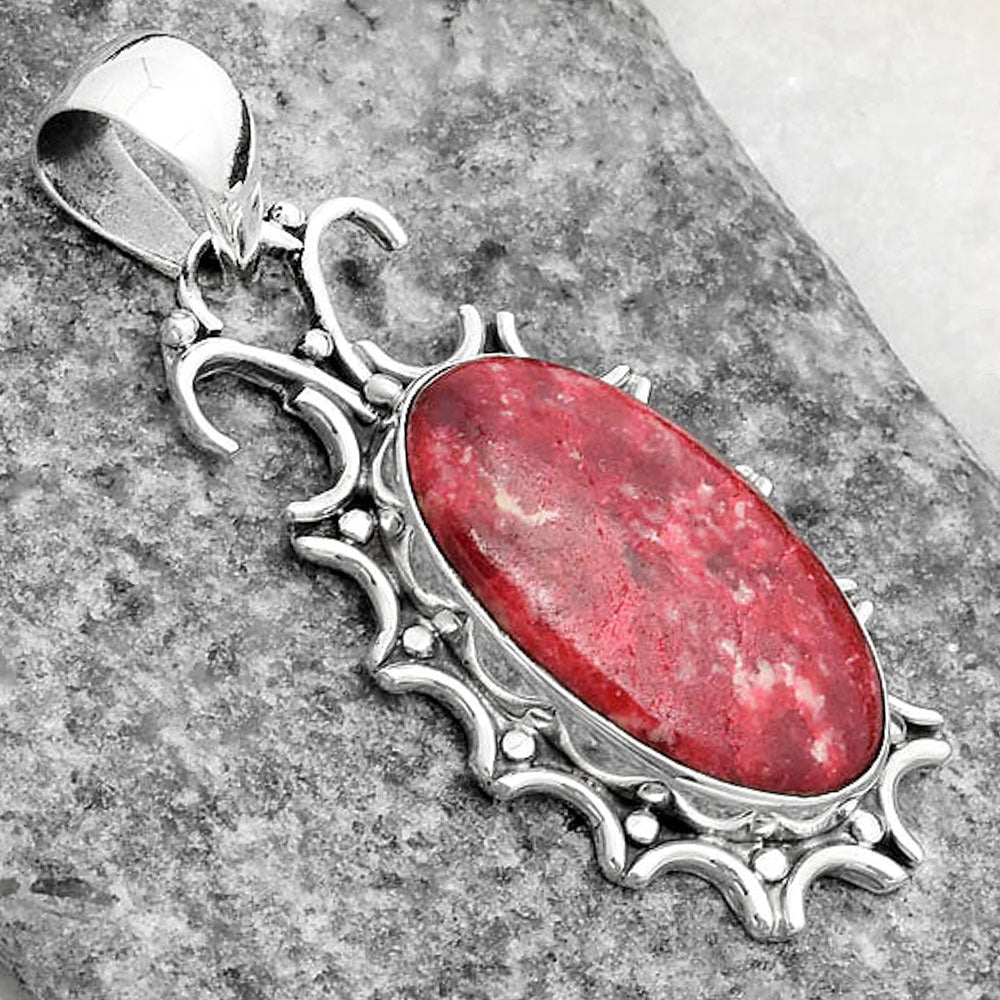 Natural Pink Thulite - Norway Pendant P-1249 SDP107306