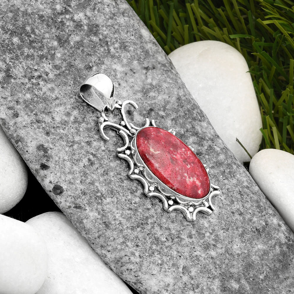 Natural Pink Thulite - Norway Pendant P-1249 SDP107306
