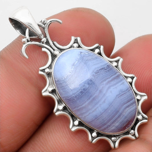 Natural Blue Lace Agate South Africa Pendant P-1249 SDP107337