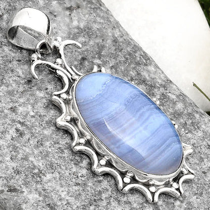 Natural Blue Lace Agate South Africa Pendant P-1249 SDP107337