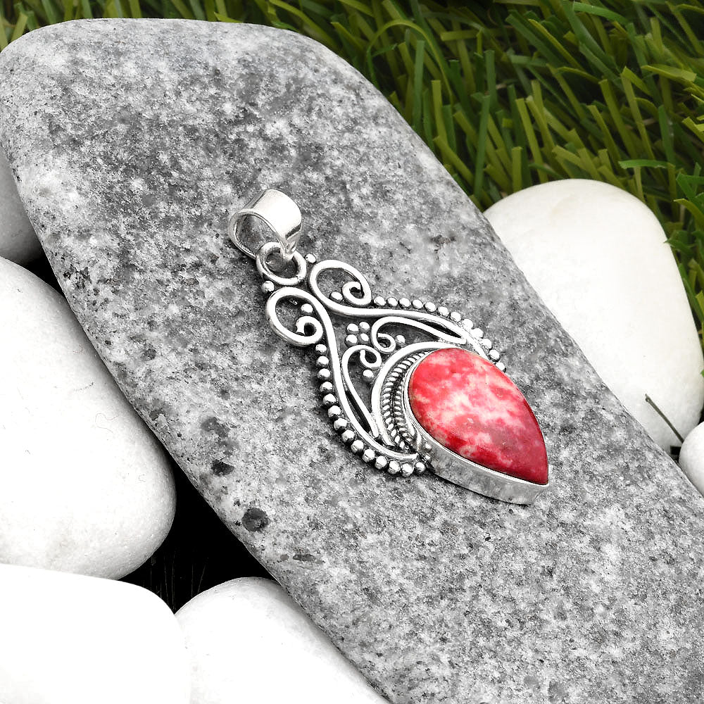 Natural Pink Thulite - Norway Pendant P-1541 SDP107352