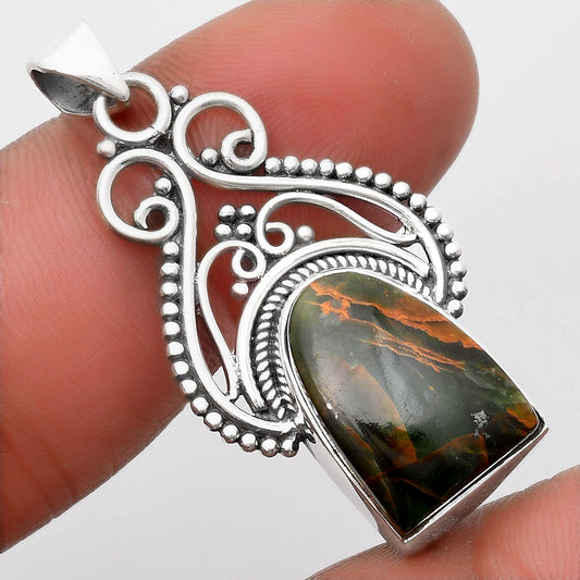 Natural Turkish Rainforest Chrysocolla Pendant P-1541 SDP107360