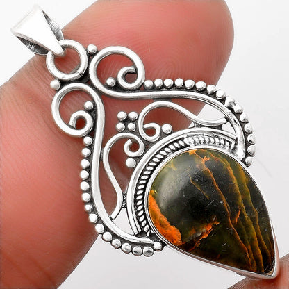 Natural Turkish Rainforest Chrysocolla Pendant P-1541 SDP107361