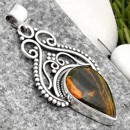 Natural Turkish Rainforest Chrysocolla Pendant P-1541 SDP107361