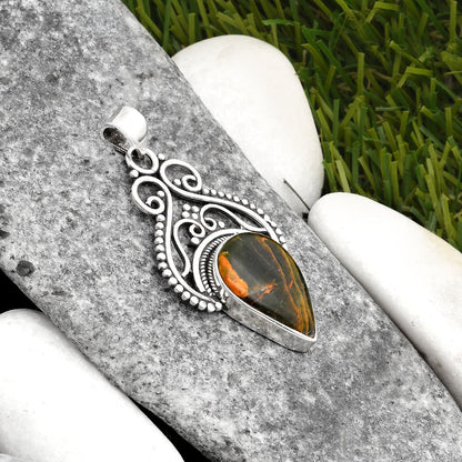 Natural Turkish Rainforest Chrysocolla Pendant P-1541 SDP107361