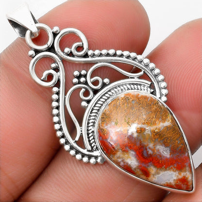 Natural Red Moss Agate Pendant P-1541 SDP107362