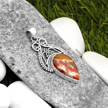 Natural Red Moss Agate Pendant P-1541 SDP107362