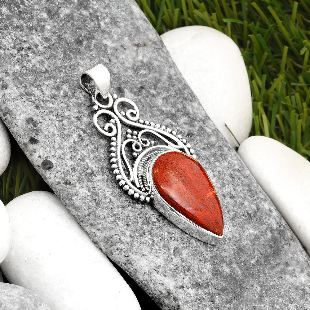 Natural Red Moss Agate Pendant P-1541 SDP107367