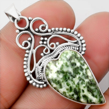 Heart Natural Dioptase Pendant P-1541 SDP107376