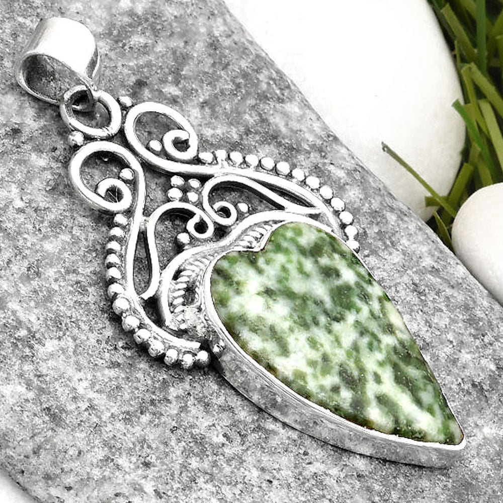 Heart Natural Dioptase Pendant P-1541 SDP107376