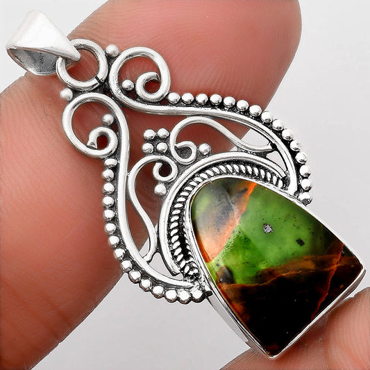 Natural Turkish Rainforest Chrysocolla Pendant P-1541 SDP107381