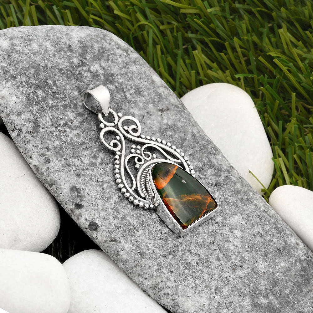 Natural Turkish Rainforest Chrysocolla Pendant P-1541 SDP107381