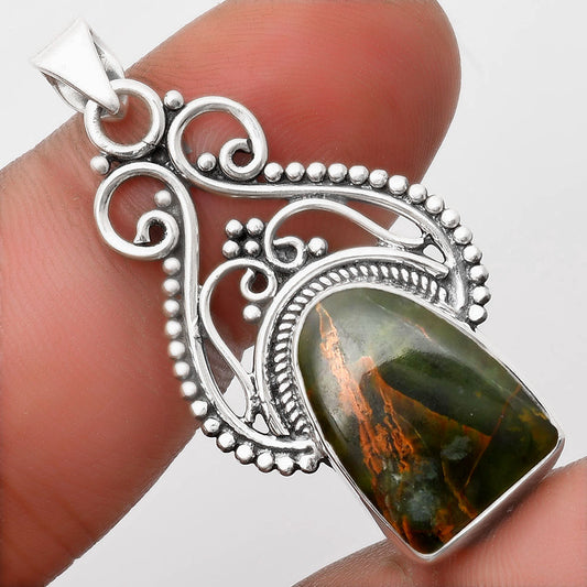 Natural Turkish Rainforest Chrysocolla Pendant P-1541 SDP107386