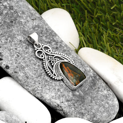 Natural Turkish Rainforest Chrysocolla Pendant P-1541 SDP107386