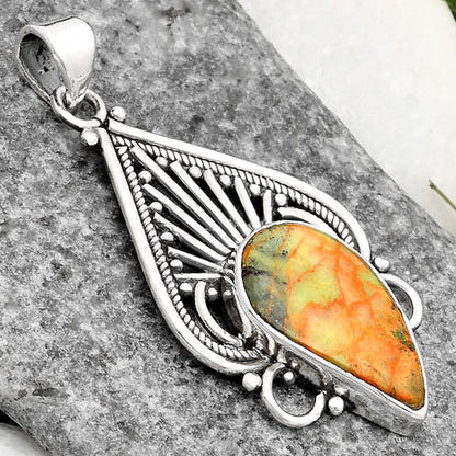 Natural Turkish Rainforest Chrysocolla Pendant P-1541 SDP107390