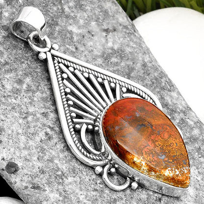 Natural Red Moss Agate Pendant P-1541 SDP107394